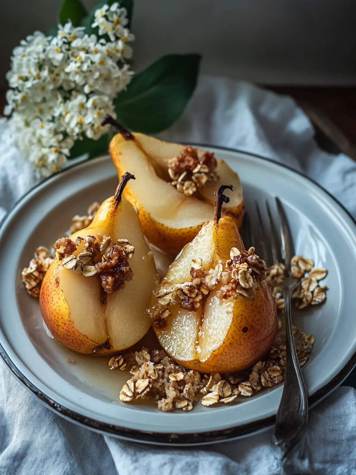 Baked Pears with Oats – Gesund und Köstlich für dein Frühstück 4 Baked pears with oats