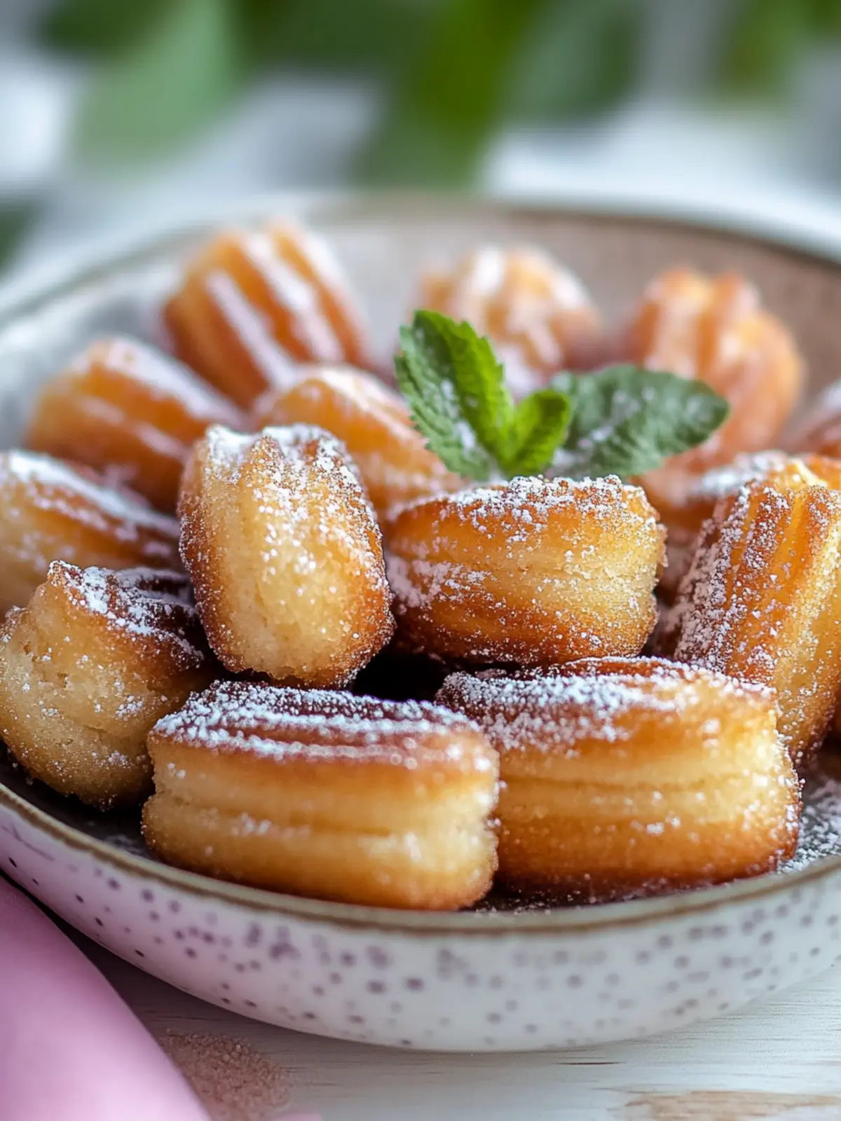 Mini Spanische Churro-Pfannkuchen Bissen für ein fluffiges Frühstück 2 Mini Spanische Churro-Pfannkuchen Bissen für Frühstück & Brunch