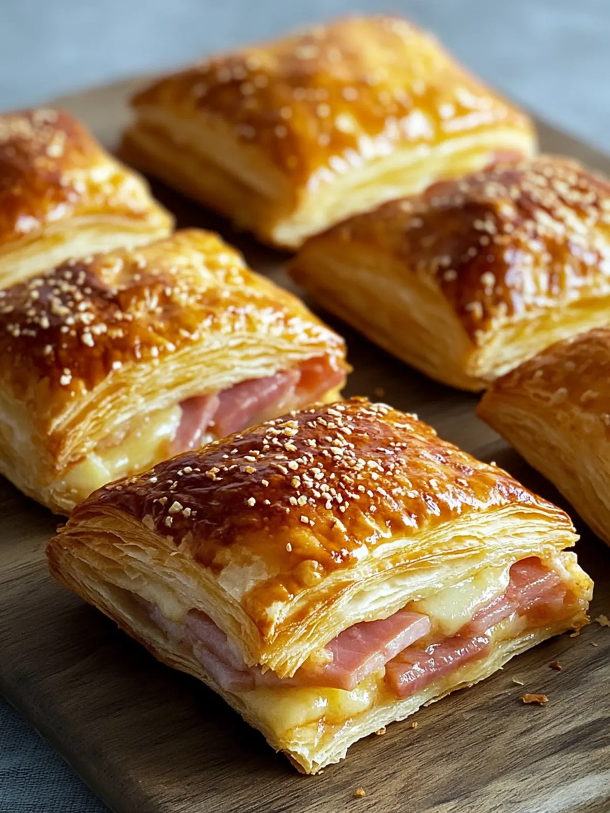 Köstliche Puffpteige mit Schinken und Käse für jeden Anlass 4 Puff pastry filled with ham and cheese