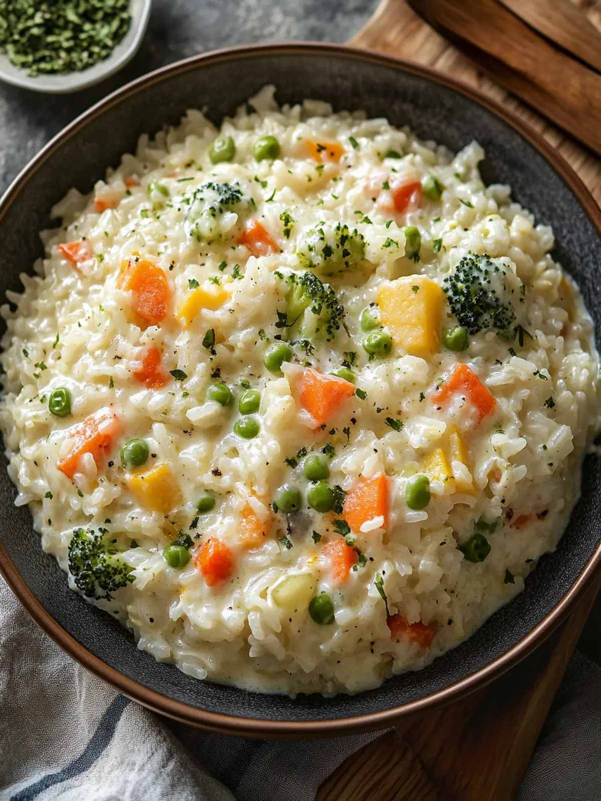 Reis mit Gemüse-Frischkäse-Sauce: Schnelle Wohlfühlküche 4 Reis mit Gemüse-Frischkäse-Sauce